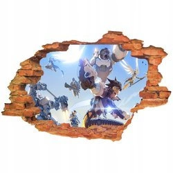 Naklejka na ścianę 3D Overwatch cała drużyna 90 cm na 60 cm