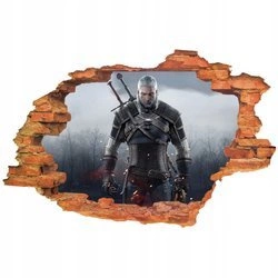 Naklejka na ścianę 3D Wiedźmin 90 cm na 60 cm