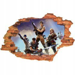 Naklejka na ścianę 3D FORTNITE z mieczem 90 cm na 60 cm