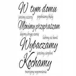Naklejka na ścianę napis cytat W tym domu dajemy drugą szansę 75 cm na 45 cm