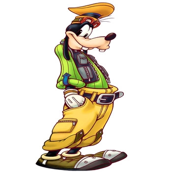 Naklejka na ścianę Goofy w czarnej kamizelce 90 cm na 60 cm