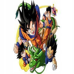 Naklejka na ścianę DRAGON BALL wszyscy na smoku 90 cm na 60 cm