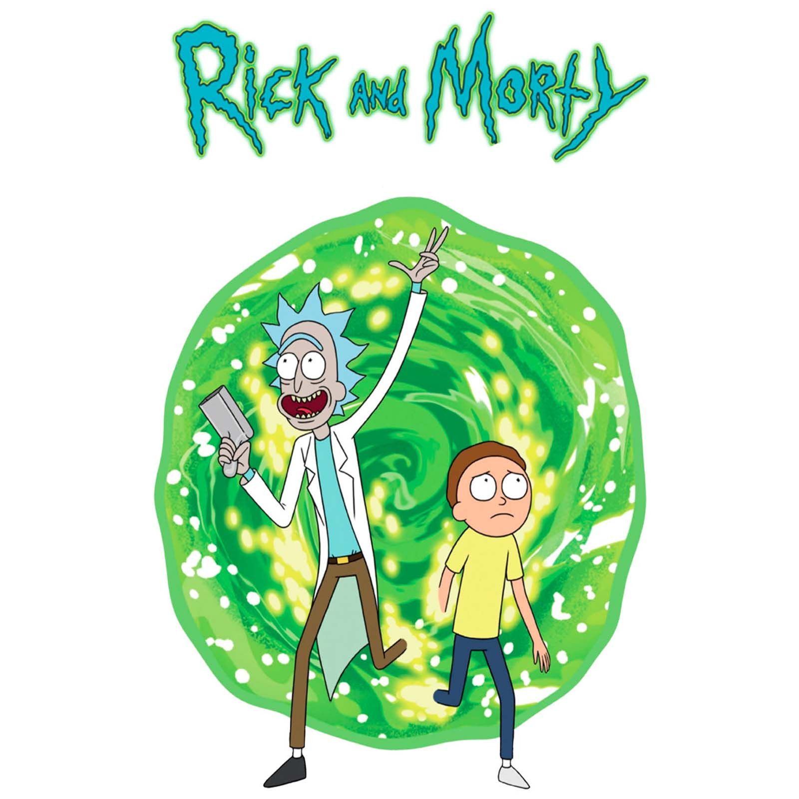 naklejka na ścianę rick i morty wyskakują z teleportu 90 cm na 60 cm