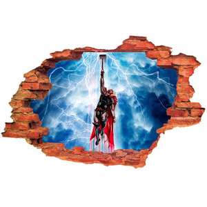 Naklejka na ścianę 3D THOR ładowanie mocy 90 cm na 60 cm