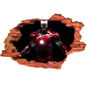 Naklejka na ścianę 3D IRON MAN zgaszone światło 90 cm na 60 cm