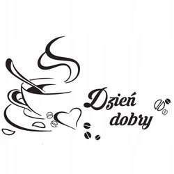 Naklejka na ścianę Do Kuchni Filiżanka kawy na dzień dobry 75 cm na 45 cm