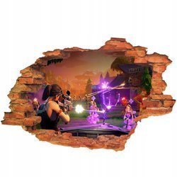 Naklejka na ścianę 3D FORTNITE pod ostrzałem 90 cm na 60 cm