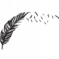 Naklejka na ścianę pióra na wietrze 75 cm na 45 cm