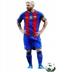 Naklejka na ścianę Messi spokojnie stoi z rękoma opartymi w pasie 90 cm na 60 cm