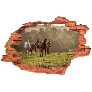 Naklejka na ścianę 3D KONIE rodzina w komplecie 90 cm na 60 cm