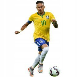 Naklejka na ścianę Neymar kopie pilkę prawą nogą 90 cm na 60 cm