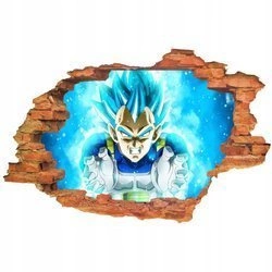 Naklejka na ścianę 3D DRAGON BALL Vegeta blue 90 cm na 60 cm