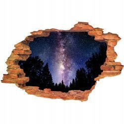 Naklejka na ścianę 3D Kosmos droga mleczna na granatowym niebie  90 cm na 60 cm
