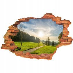 Naklejka na ścianę 3D Krajobraz polna droga o wschodzie słońca 90 cm na 60 cm