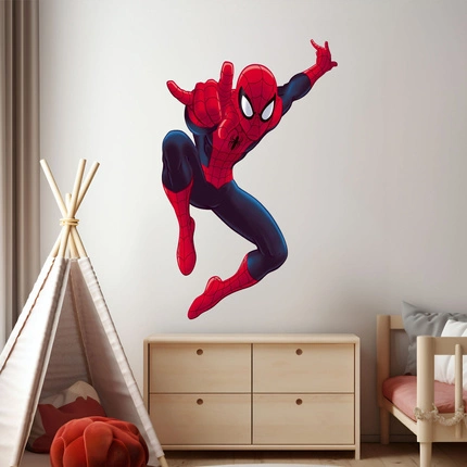 Naklejka na ścianę Spider Man skacze do góry 90 cm na 60 cm