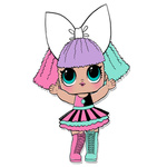 Naklejka na ścianę Lalka L.O.L. Surprise kokardka na głowie 60 cm na 90 cm