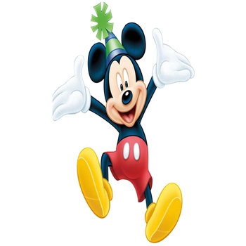 Naklejka na ścianę MYSZKA MIKI na urodzinach 90 cm na 60 cm