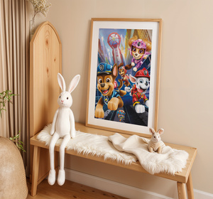 Plakat Psi Patrol w Ramce 42x30 cm – The Movie | Dekoracja do Pokoju Dziecka