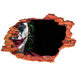 Naklejka na ścianę 3D JOKER połowa twarzy 90 cm na 60 cm