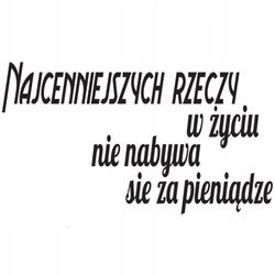 Naklejka na ścianę cytat napis MOTYWUJĄCY najcenniejszych rzeczy w życiu 75 cm na 45 cm