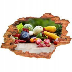 Naklejka na ścianę 3D Warzywa różnokolorowe cukinie 90 cm na 60 cm