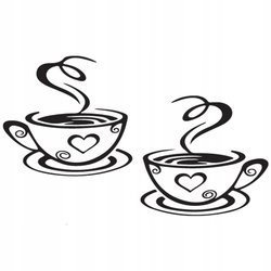 Naklejka na ścianę Do Kuchni dwie Filiżanki herbaty 75 cm na 45 cm