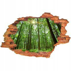 Naklejka na ścianę 3D Las  liściasty w południe 90 cm na 60 cm