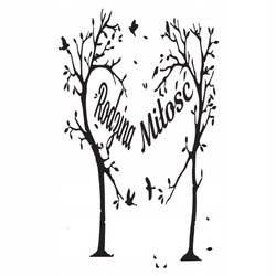 Naklejka na ścianę cytat napis RODZINA miłość drzewa ptaki 75 cm na 45 cm