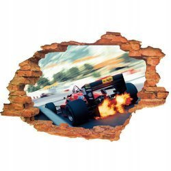 Naklejka na ścianę 3D FORMUŁA F1 Turbo ogień