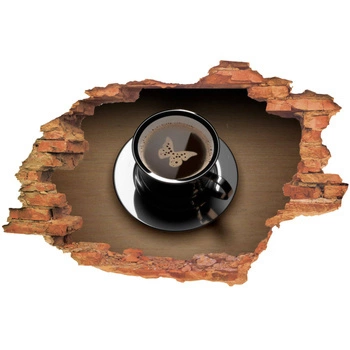 Naklejka na ścianę 3D Kawa motyl 90 cm na 60 cm