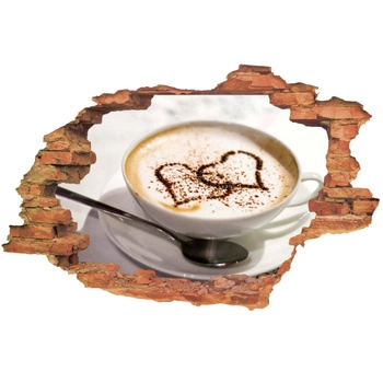 Naklejka na ścianę 3D Kawa dla zakochanych 90 cm na 60 cm