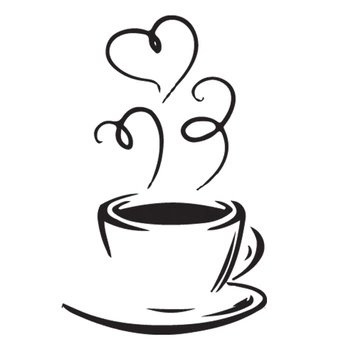 Naklejka na ścianę Do Kuchni Filiżanka małej czarnej 75 cm na 45 cm