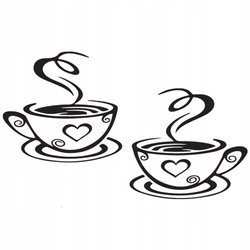 Naklejka na ścianę Do Kuchni dwie Filiżanki herbaty 75 cm na 45 cm