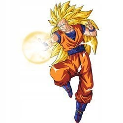 Naklejka na ścianę DRAGON BALL Son Goku ssj 3 90 cm na 60 cm