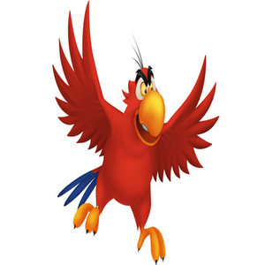 Naklejka na ścianę Aladyn papuga Jago 90 cm na 60 cm