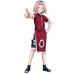 Naklejka na ścianę Naruto Sakura z wyciągniętym wskazującym palcem 90 cm na 60 cm