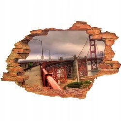 Naklejka na ścianę 3D San Francisco most Golden Gate Bridge 90 cm na 60 cm