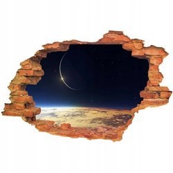 Naklejka na ścianę 3D Kosmos zaćmienie 90 cm na 60 cm