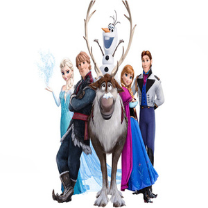 Naklejka na ścianę KRAINA LODU Olaf siedzi na reniferze 60 cm na 90 cm