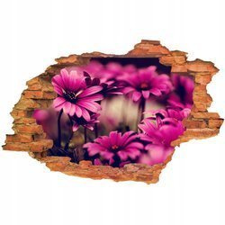 Naklejka na ścianę 3D Kwiaty przepiękne fioletowe astry 90 cm na 60 cm