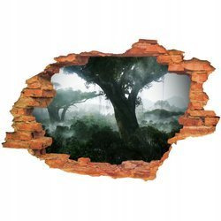Naklejka na ścianę 3D dżungla duże drzewa 90 cm na 60 cm