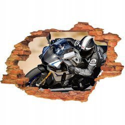 Naklejka na ścianę 3D Motor ścigacz w zakręcie