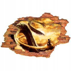 Naklejka na ścianę 3D DRAGON BALL droga smoka 90 cm na 60 cm