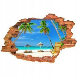 Naklejka na ścianę 3D Plaża spokojna południowa plaża 90 cm na 60 cm