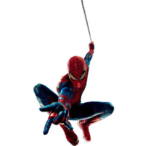 Naklejka na ścianę Spider Man przygotowuje się do ataku leci na pajęczynie 90 cm na 60 cm