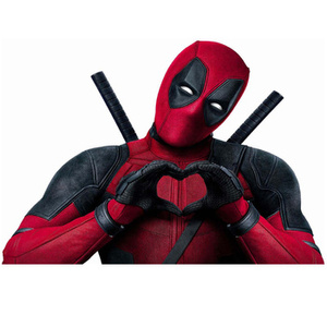 Naklejka na ścianę Deadpool znak serca 90 cm na 60 cm
