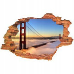 Naklejka na ścianę 3D San Francisco most Golden Gate w chmurach 90 cm na 60 cm