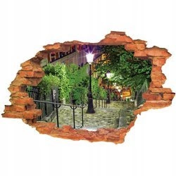 Naklejka na ścianę 3D Uliczka blask latarenek ulicznych 90 cm na 60 cm