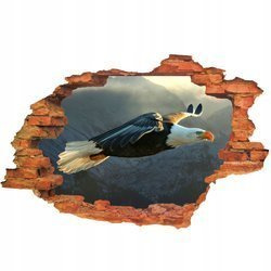 Naklejka na ścianę 3D Orzeł na tle gór 90 cm na 60 cm