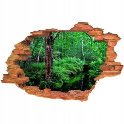 Naklejka na ścianę 3D Las paprotki na moczarach 90 cm na 60 cm